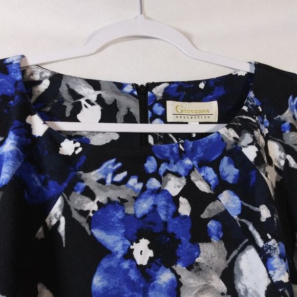 Giovanna Dress D1523P-Black/Royal Floral Pockets Spring Wedding Size 18W - Picture 6 of 13